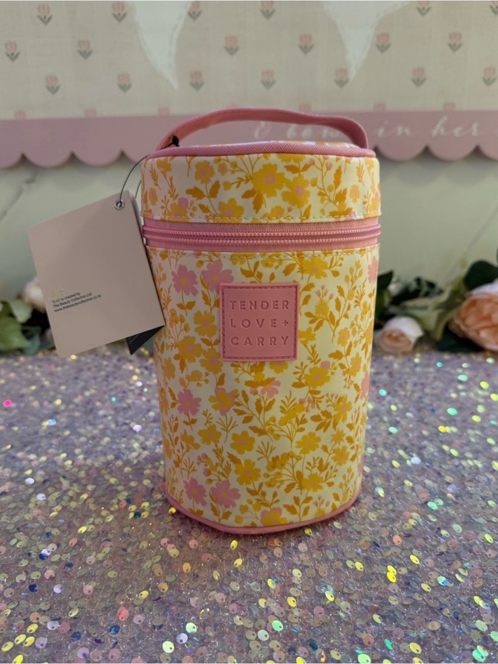 NWT Tender Love + Carry Travel Tube Floral Cosmetic Toiletry Organizer